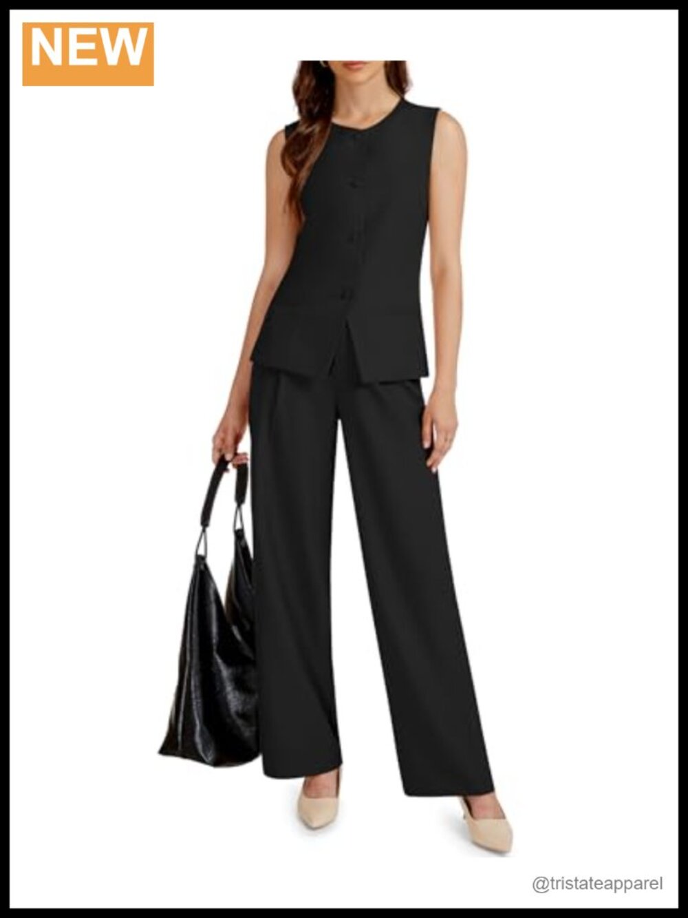 Sleeveless Vest and Pant Suit Set Two Piece Blazer Business Casual